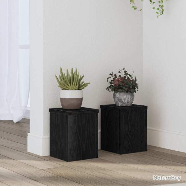 Support de Plante 2 pcs Ch�ne noir 15 x 15 x 20 cm