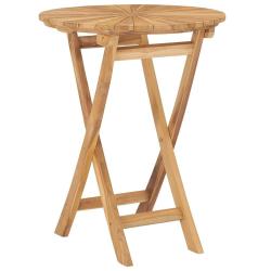 Table pliable de jardin &Oslash; 60 cm Bois de teck solide