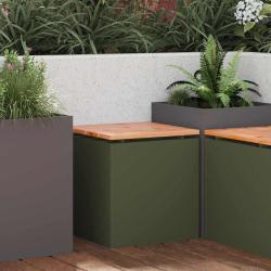 Banc de jardin Vert olive 40 x 40 x 43 cm Acier
