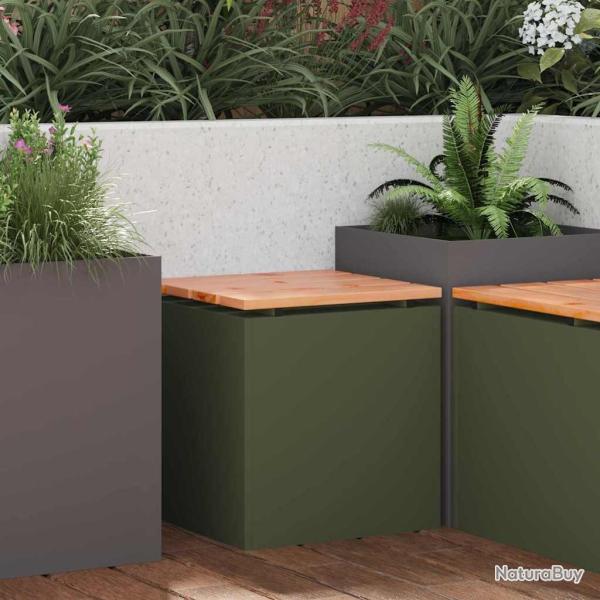 Banc de jardin Vert olive 40 x 40 x 43 cm Acier