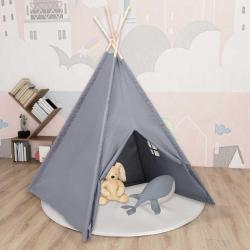Tente tipi d'enfants avec sac Peau de p&ecirc;che Gris 120x120x150 cm