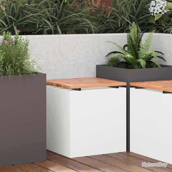 Banc de jardin Blanc 40 x 40 x 43 cm Acier