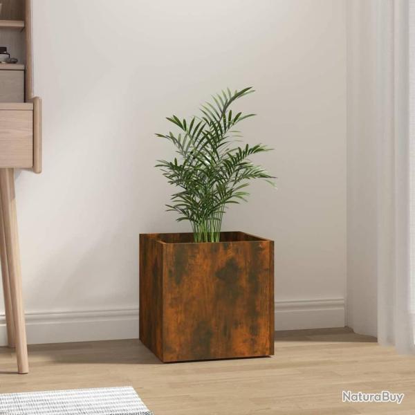 Jardini�re Ch�ne fum� 40x40x40 cm Bois d'ing�nierie