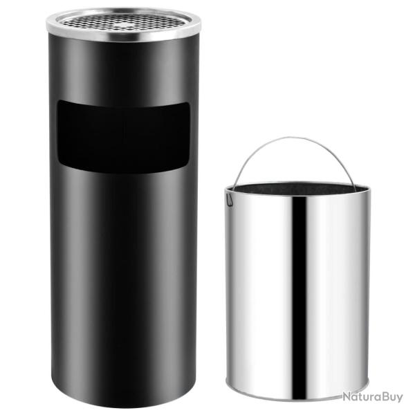 Poubelle � cendrier d'h�tel 30 L Acier Noir