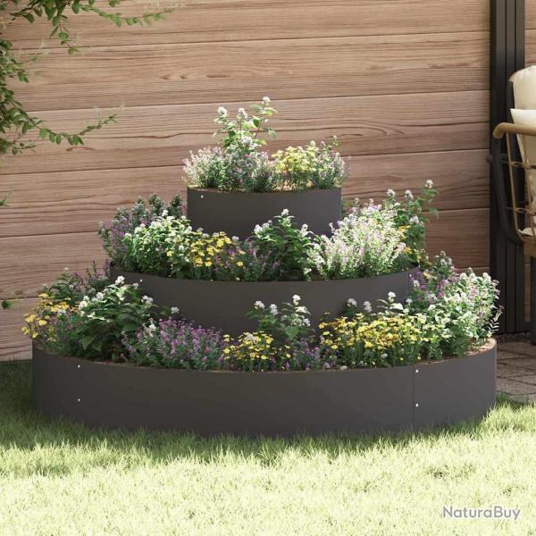 Cache-pot de jardin Noir 120 x 120 x 20 cm Acier lamin� � froid
