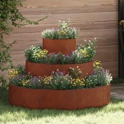 Cache-pot de jardin Marron 90 x 90 x 20 cm Acier patin&eacute;
