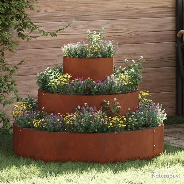 Cache-pot de jardin Marron 90 x 90 x 20 cm Acier patin�