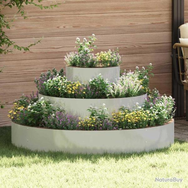 Cache-pot de jardin Argent 120 x 120 x 20 cm Acier galvanis�