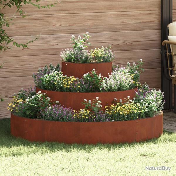 Cache-pot de jardin Marron 120 x 120 x 20 cm Acier patin�