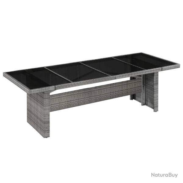 Table de jardin 240x90x74 cm R�sine tress�e et verre