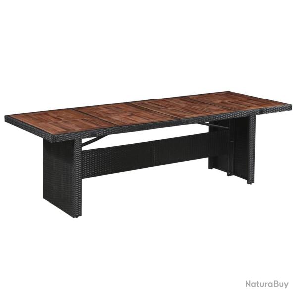 Table de jardin 240x90x74 cm R�sine tress�e et bois d'acacia