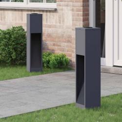 Lumi&egrave;re de Chemin LED Solaire 2 pcs Anthracite