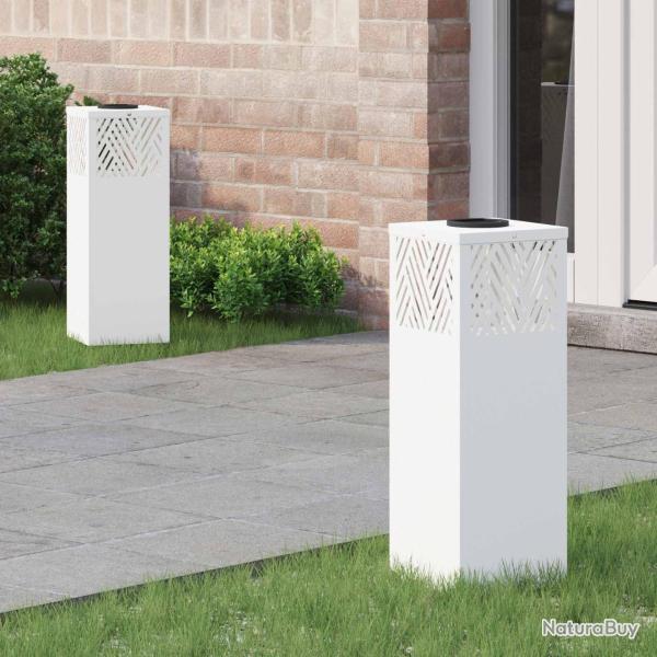 Lumi�re de chemin LED solaire 2 pcs Blanc Acier lamin� � froid