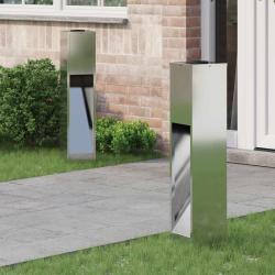 Lumi&egrave;re de Chemin LED Solaire 2 pcs Argent&eacute; Galvanis&eacute;