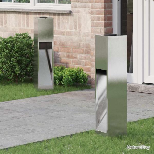 Lumi�re de Chemin LED Solaire 2 pcs Argent� Acier inoxydable