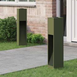 Lumi&egrave;re de Chemin LED Solaire 2 pcs Vert olive