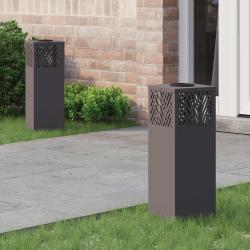 Lumi&egrave;re de chemin LED solaire 2 pcs Noir Acier lamin&eacute; &agrave; froid