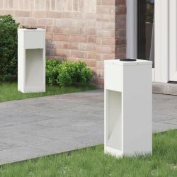Lumi&egrave;re de Chemin LED Solaire 2 pcs Blanc Acier lamin&eacute; &agrave; froid