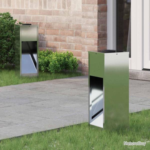 Lumi�re de Chemin LED Solaire 2 pcs Argent� Galvanis�