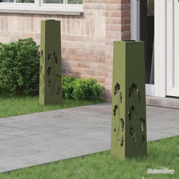 Lumi�re de chemin LED solaire 2 pcs Vert olive