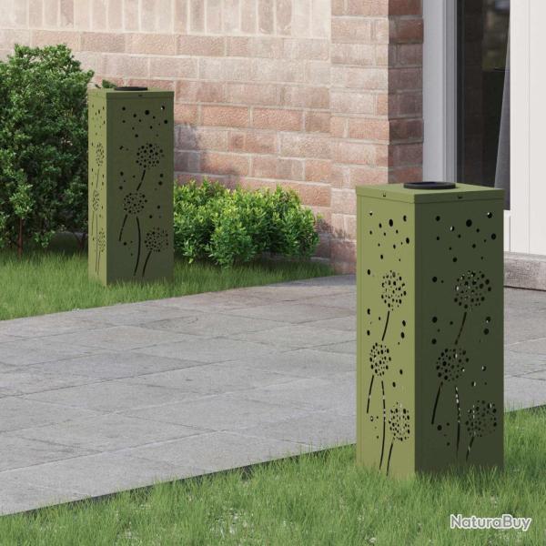 Lumi�re de chemin LED solaire 2 pcs Vert olive