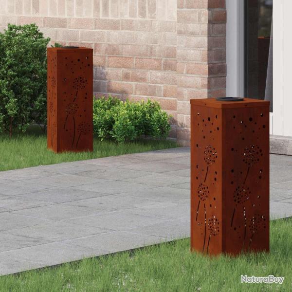 Lumi�re de chemin LED solaire 2 pcs Rouill� Acier patin�
