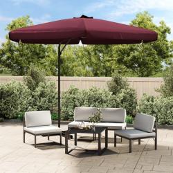 Parasol de jardin avec m&acirc;t en acier 300 cm Rouge bordeaux