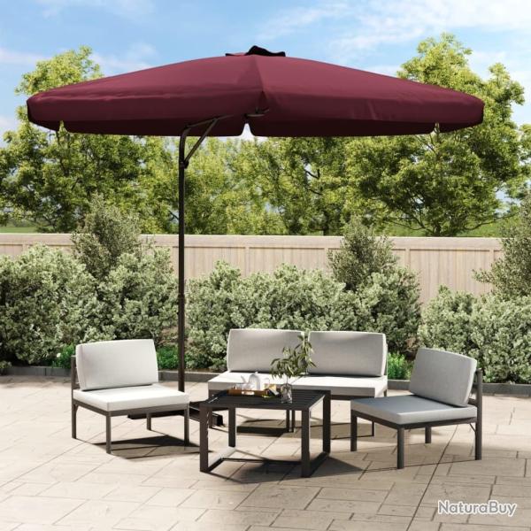 Parasol de jardin avec m�t en acier 300 cm Rouge bordeaux