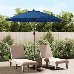 Parasol d'ext&eacute;rieur avec m&acirc;t en aluminium 500 cm bleu azur&eacute;