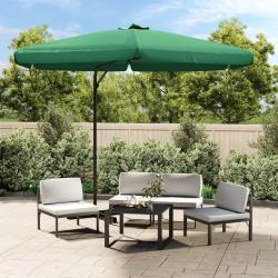 Parasol d'ext&eacute;rieur avec m&acirc;t en acier 300 cm vert