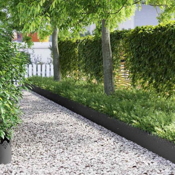 Bordures de pelouse 30 pcs Noir 103 x 0,05 x 22 cm Acier