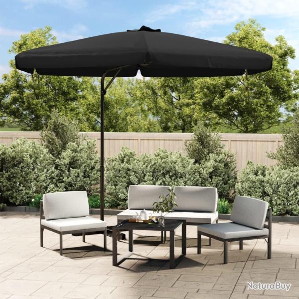 Parasol de jardin avec m�t en acier 300 cm Noir