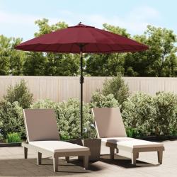 Parasol d'ext&eacute;rieur avec m&acirc;t en aluminium 270 cm rouge bordeaux