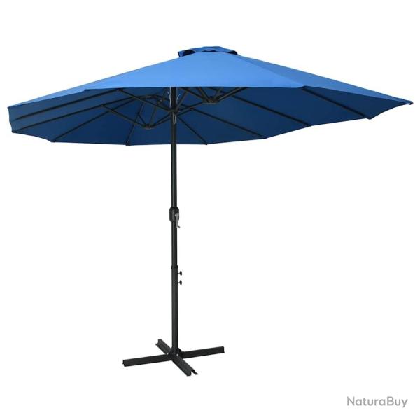 Parasol d'ext�rieur et poteau en aluminium 460x270 cm Bleu
