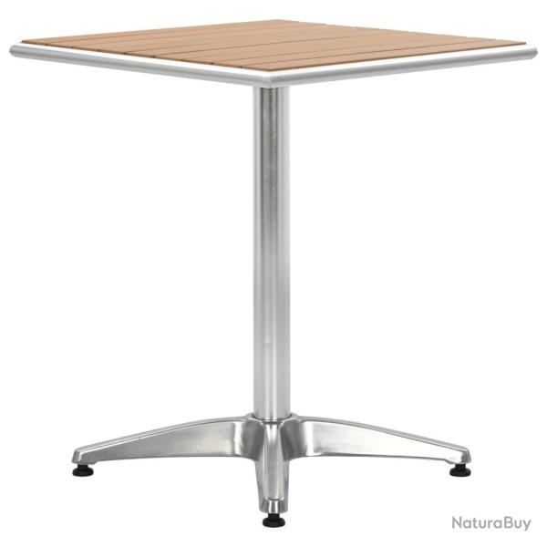 Table de jardin Argent� 60x60x70 cm Aluminium et WPC