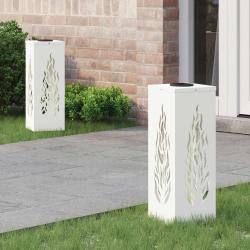 Lumi&egrave;re de chemin LED solaire 2 pcs Blanc Acier lamin&eacute; &agrave; froid