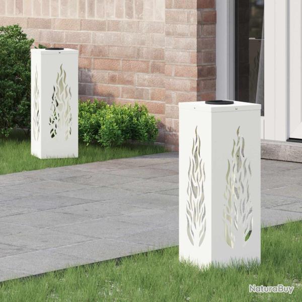 Lumi�re de chemin LED solaire 2 pcs Blanc Acier lamin� � froid