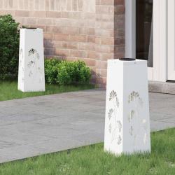 Lumi&egrave;re de chemin LED solaire 2 pcs Blanc Acier lamin&eacute; &agrave; froid