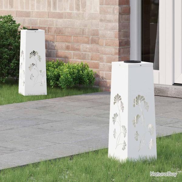 Lumi�re de chemin LED solaire 2 pcs Blanc Acier lamin� � froid