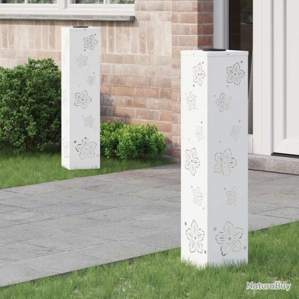 Lumi�re de chemin LED solaire 2 pcs Blanc Acier lamin� � froid