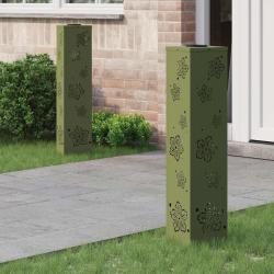 Lumi&egrave;re de chemin LED solaire 2 pcs Vert olive