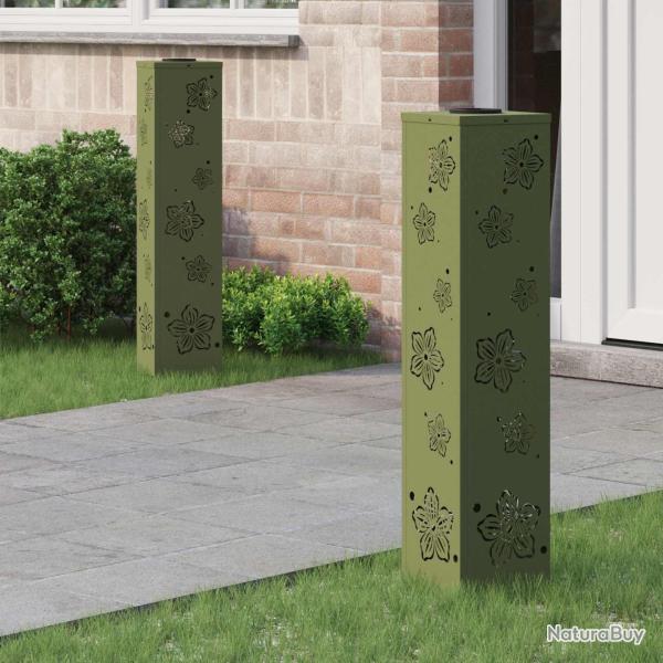 Lumi�re de chemin LED solaire 2 pcs Vert olive