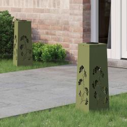 Lumi&egrave;re de chemin LED solaire 2 pcs Vert olive