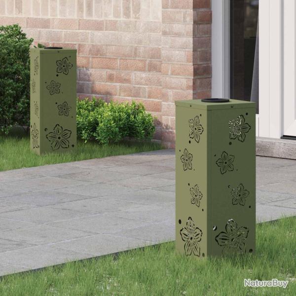 Lumi�re de chemin LED solaire 2 pcs Vert olive