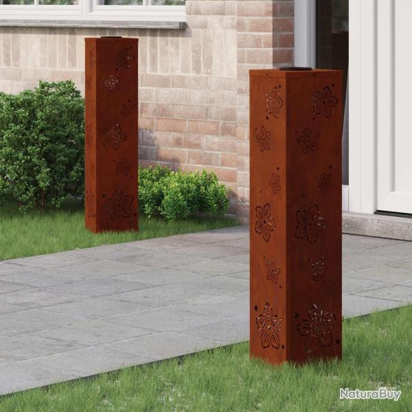 Lumi�re de chemin LED solaire 2 pcs Rouill� Acier patin�