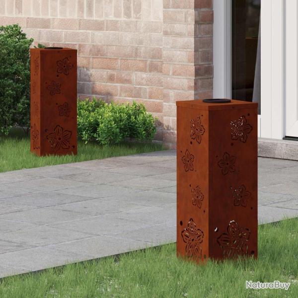 Lumi�re de chemin LED solaire 2 pcs Rouill� Acier patin�