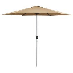 Parasol de jardin et m&acirc;t en aluminium 270x246 cm Taupe