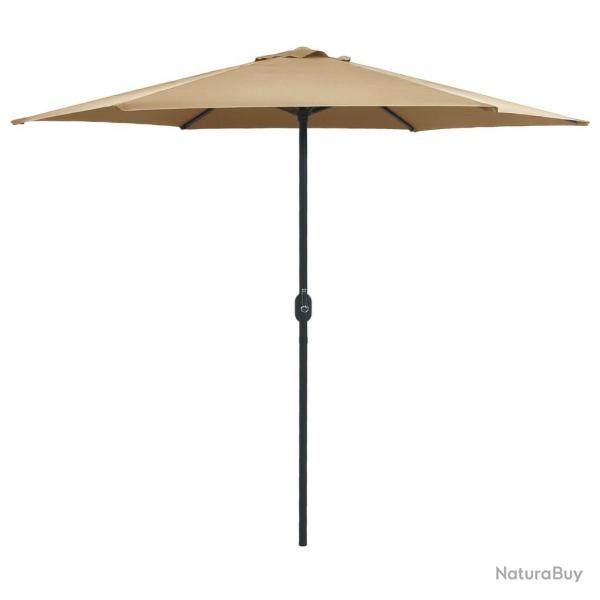 Parasol de jardin et m�t en aluminium 270x246 cm Taupe