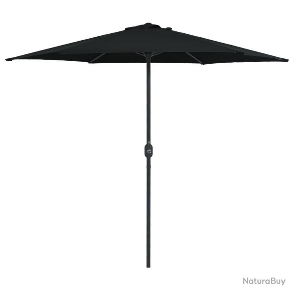 Parasol de jardin et m�t en aluminium 270x246 cm Noir