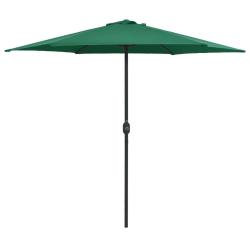Parasol de jardin et m&acirc;t en aluminium 270x246 cm Vert